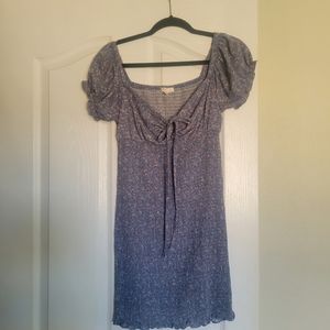 Blue floral mini dress blush bj says large but fits like a medium